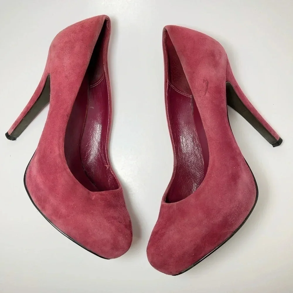Ash Eloise Concealed Platform Dusty Rose Suede Court Shoe